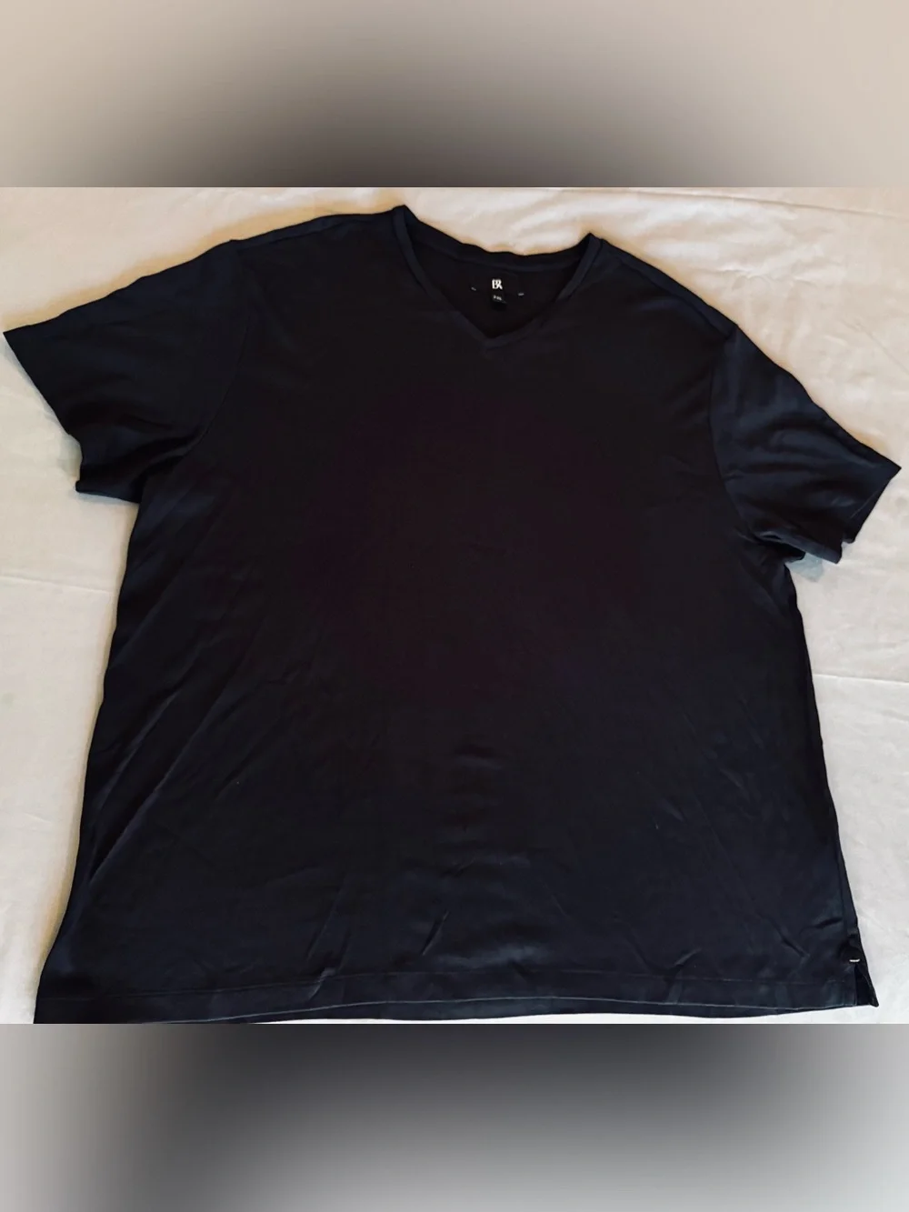 BANANA REPUBLIC Mens Luxury Touch Black V-Neck Short Sleeve Tee Cotton T-Shirt K